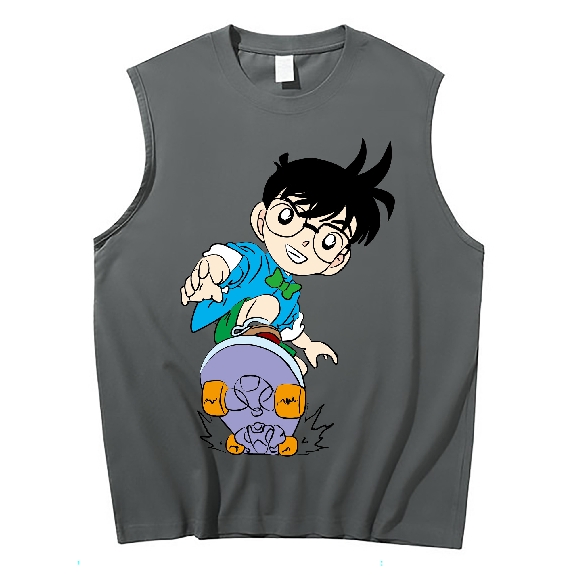 （画像用） 名探偵コナン 江戸川 コナン Detective Conan Conan Edogawa コットン100％タンクトップ（フロントプリント）